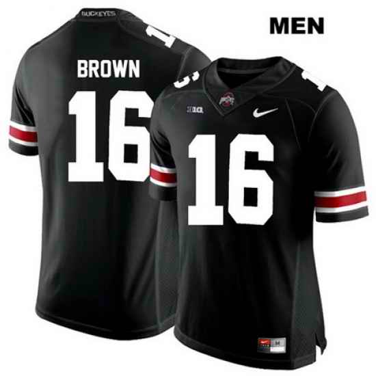Cameron Brown Ohio State Buckeyes White Font Nike Authentic Stitched Mens  16 Black College Football Jersey Jersey